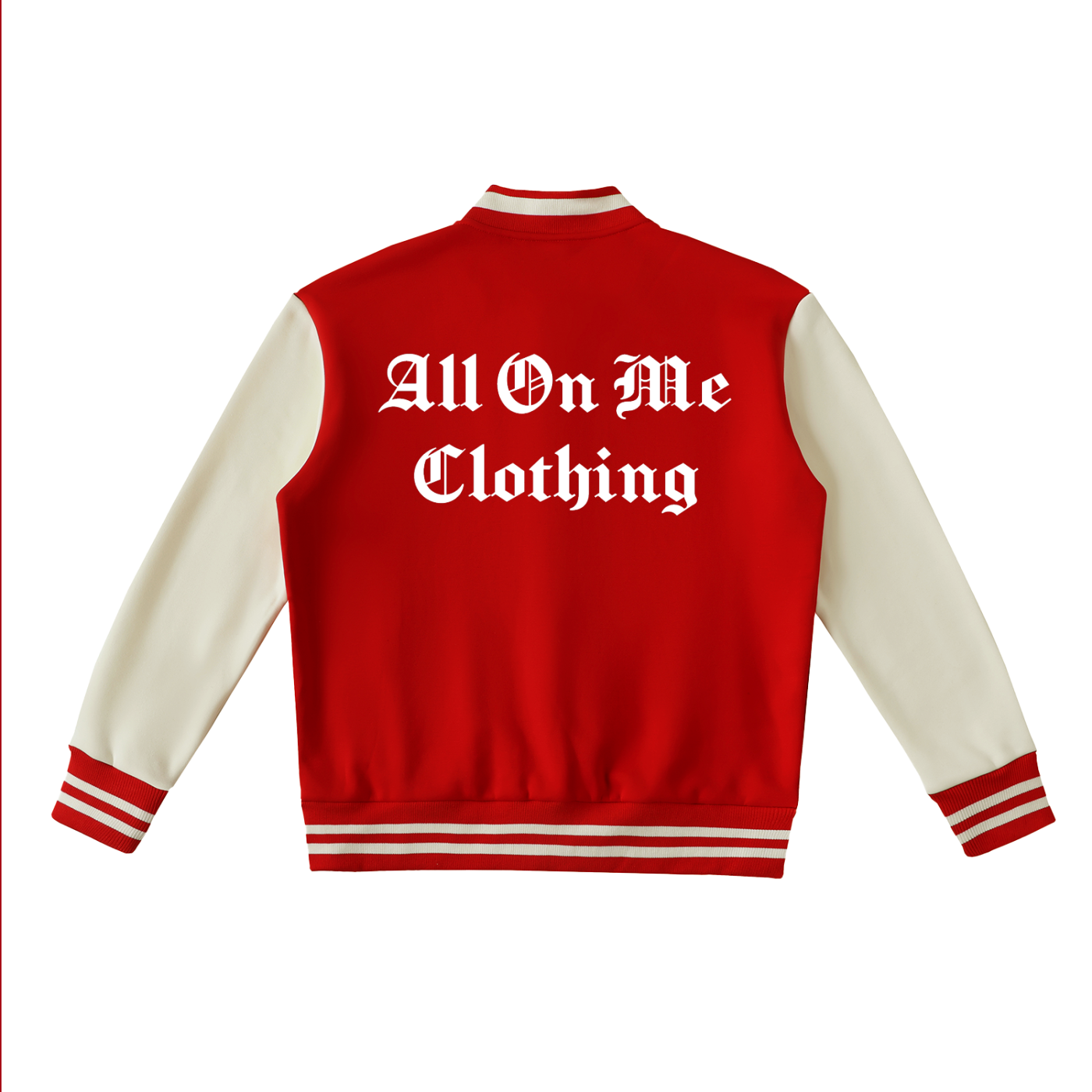 Two-Tone "AOM" Fleeced Varsity Jacket