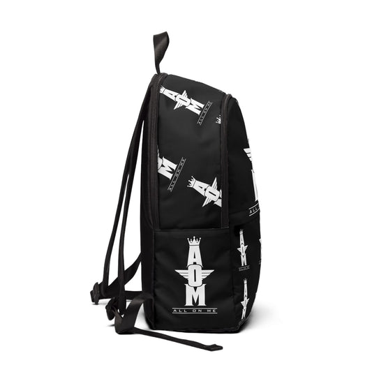 Stylish "AOM" Backpack (BLK/WHT)
