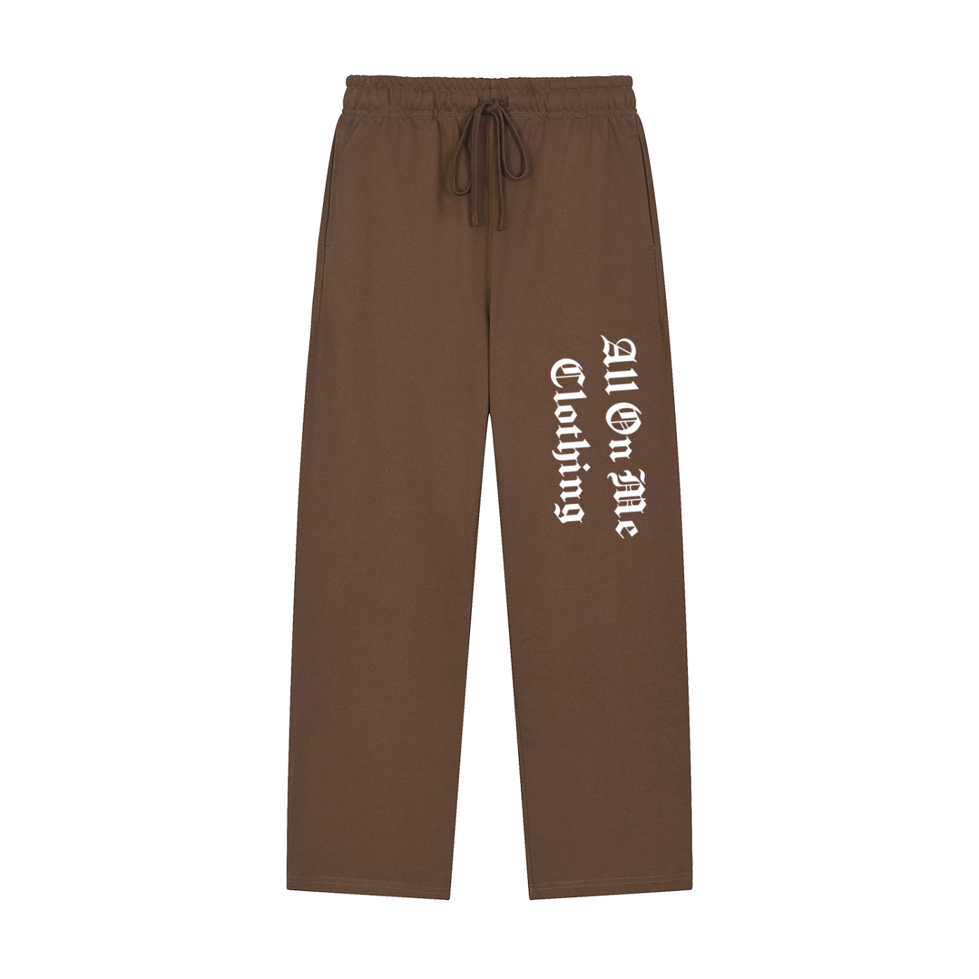 Solid Color "AOM" Straight-Leg Sweatpants