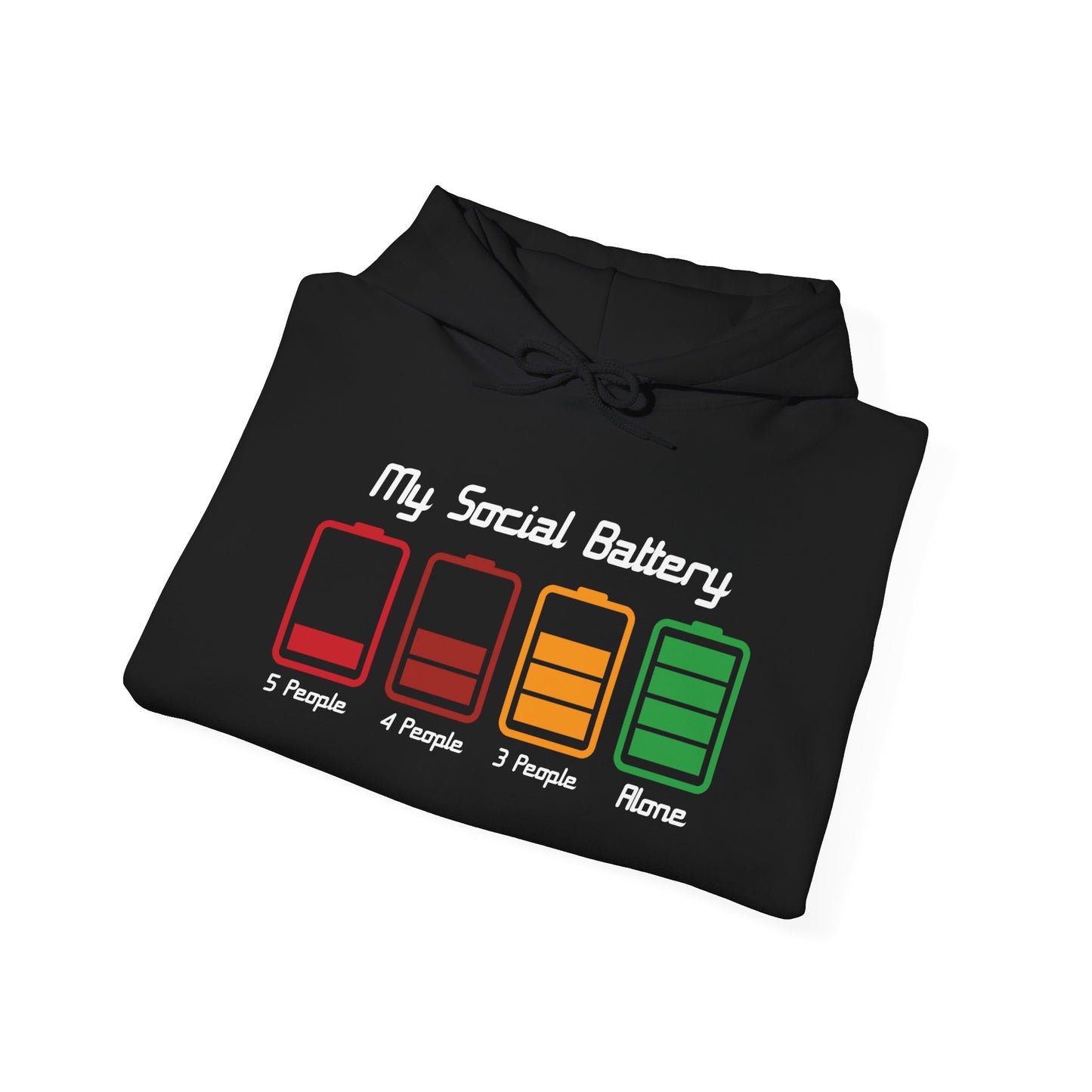 My Social Battery Hooded Sweatshirt — Introvert Energy Levels Graphic Hoodie