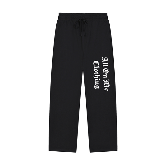 Solid Color "AOM" Straight-Leg Sweatpants