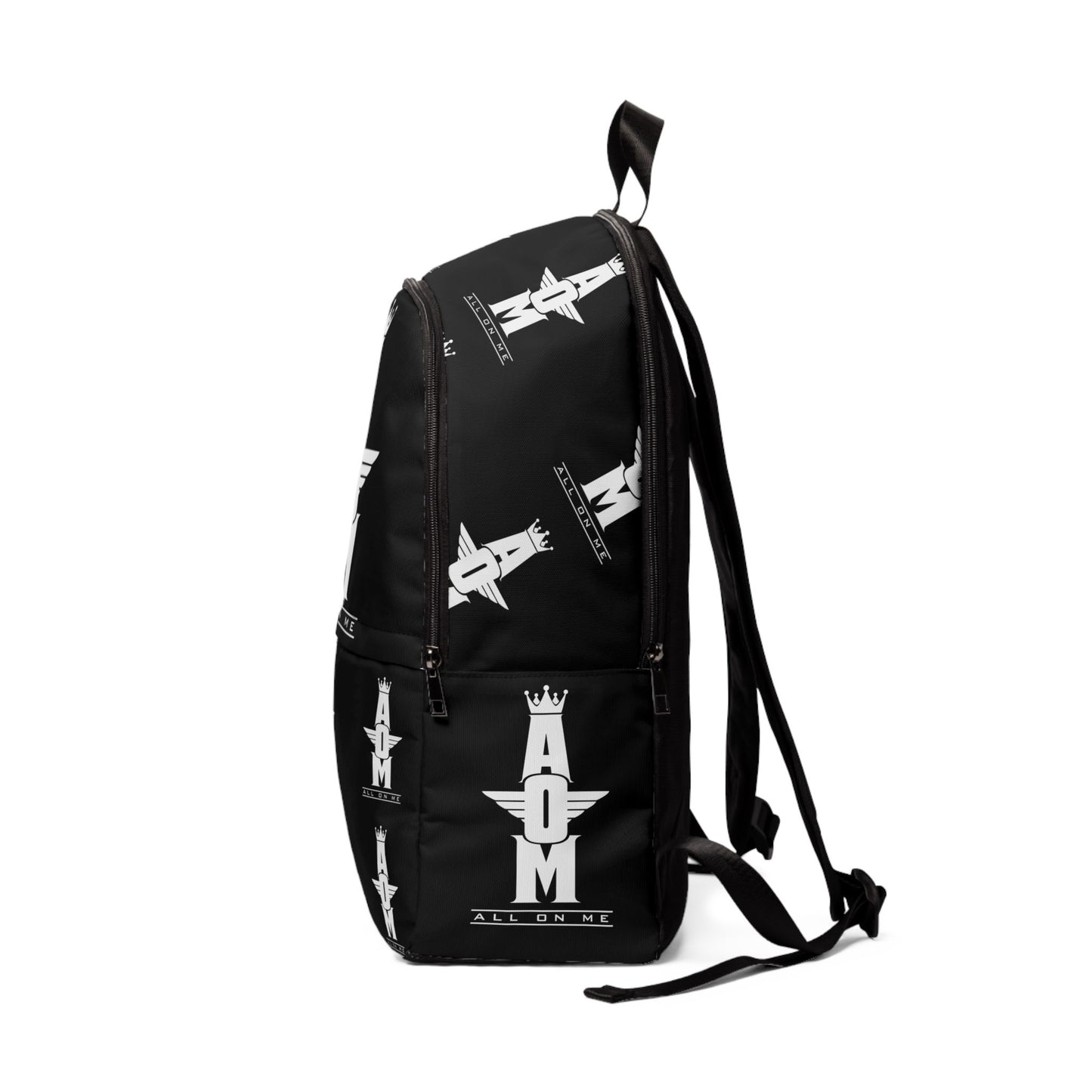 Stylish "AOM" Backpack (BLK/WHT)