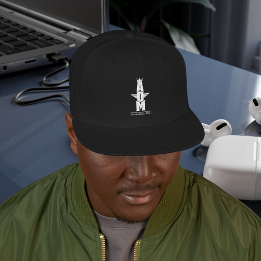 Stylish Embroidered "AOM" Snapback Cap
