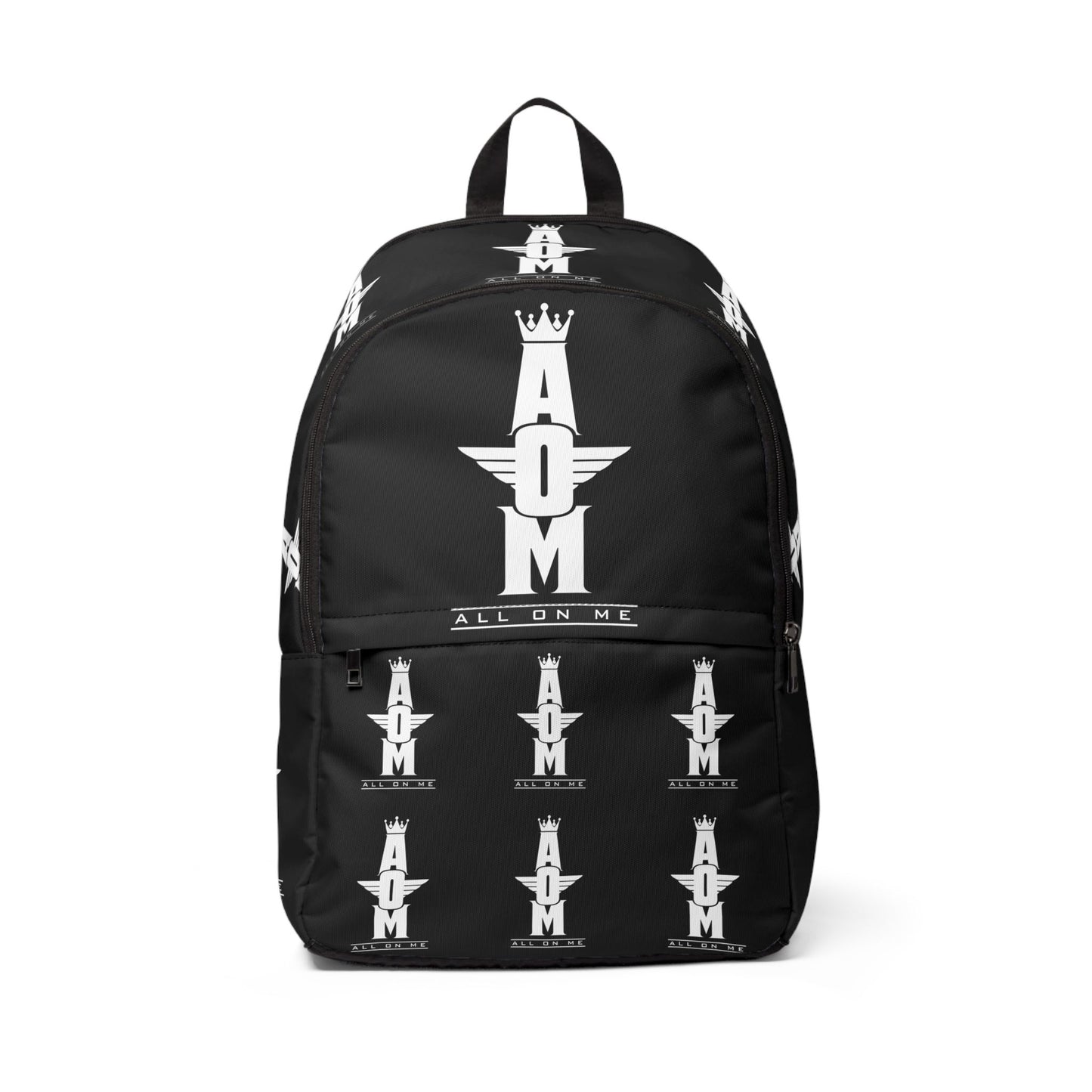 Stylish "AOM" Backpack (BLK/WHT)