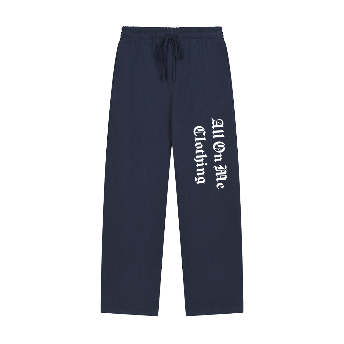 Solid Color "AOM" Straight-Leg Sweatpants