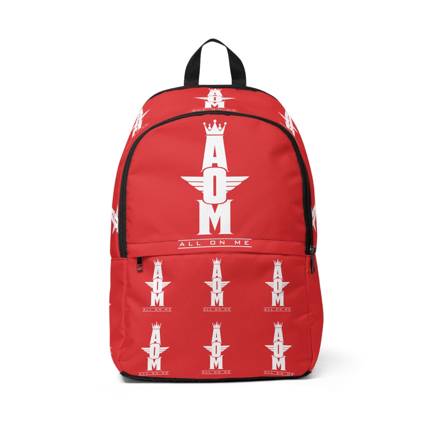 Stylish "AOM" Backpack (RED/WHT)