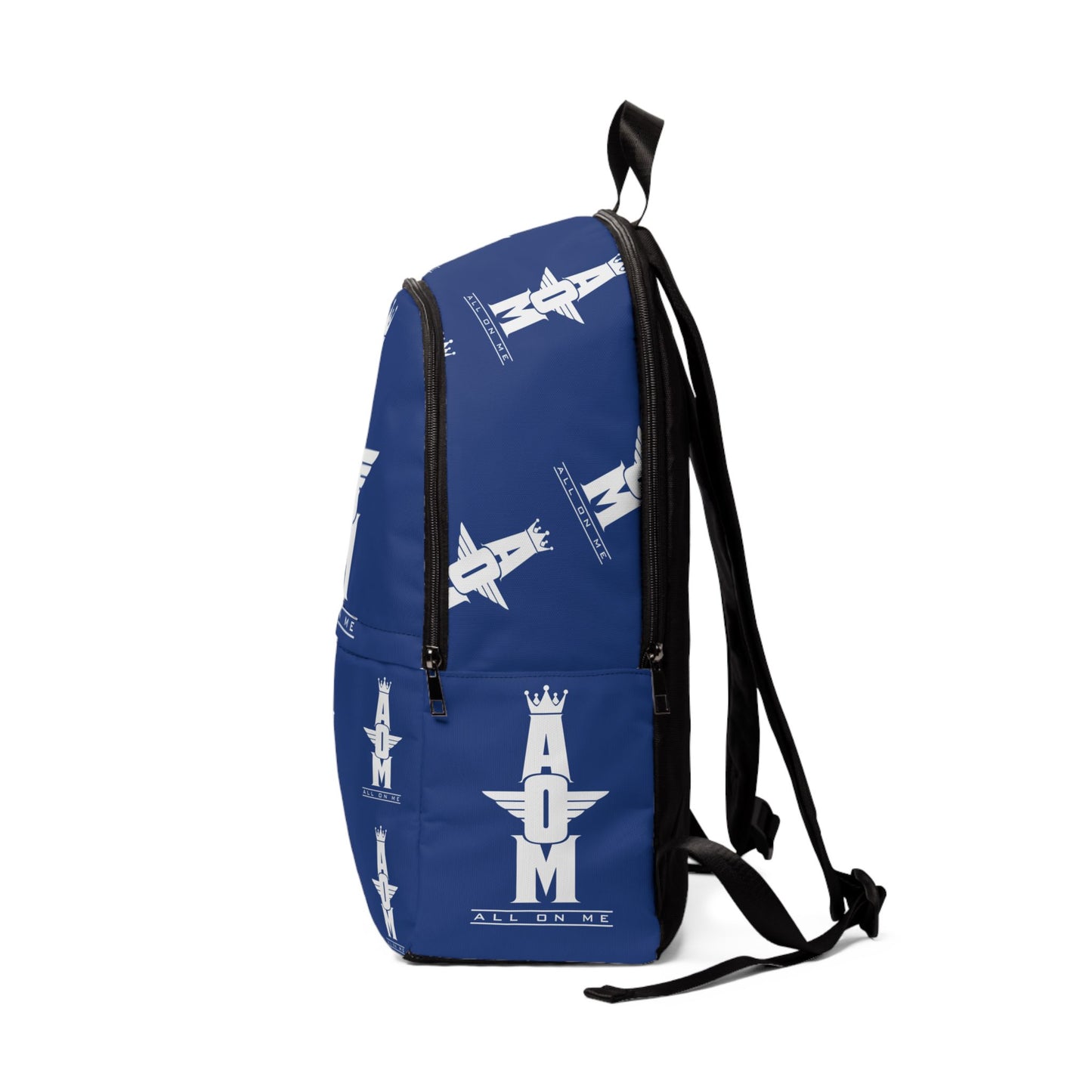 Stylish "AOM" Backpack (BLU/WHT)