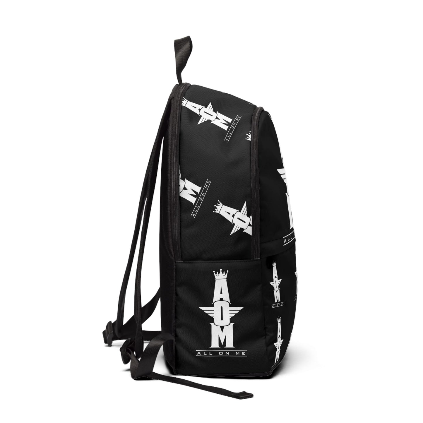 Stylish "AOM" Backpack (BLK/WHT)