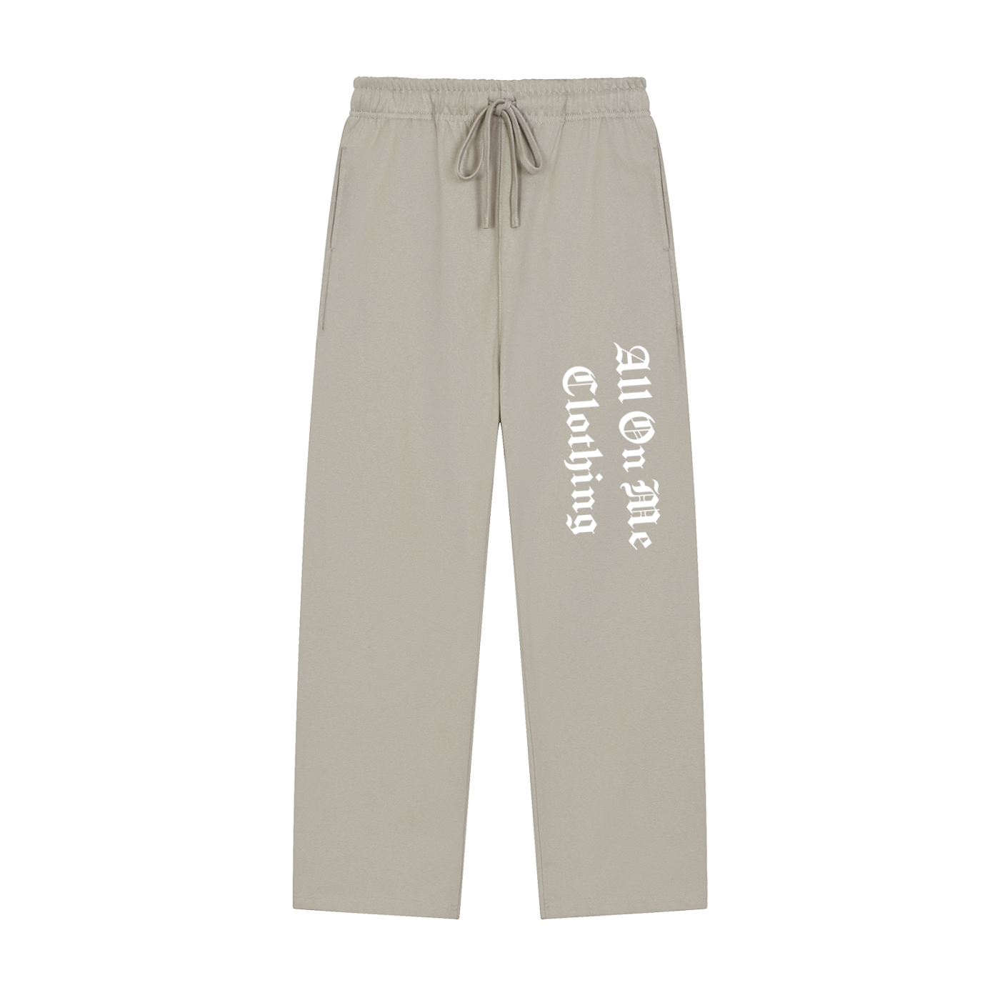 Solid Color "AOM" Straight-Leg Sweatpants