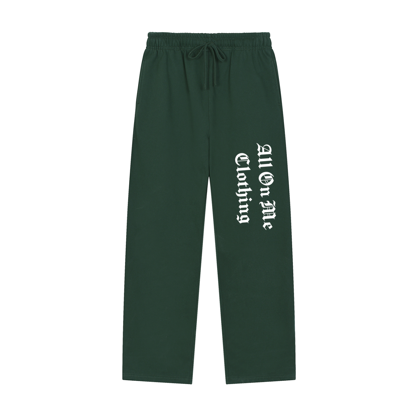 Solid Color "AOM" Straight-Leg Sweatpants