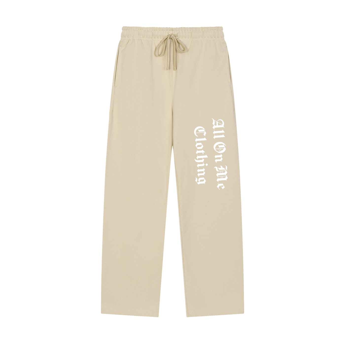 Solid Color "AOM" Straight-Leg Sweatpants