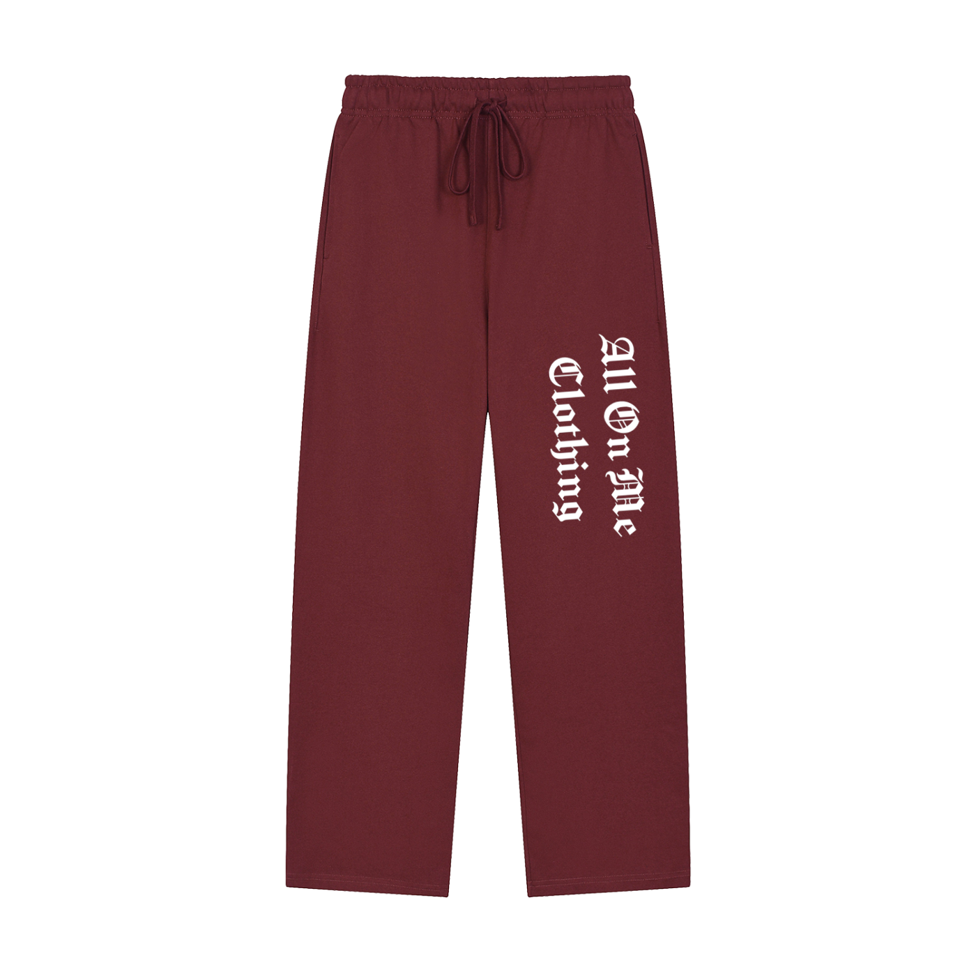 Solid Color "AOM" Straight-Leg Sweatpants